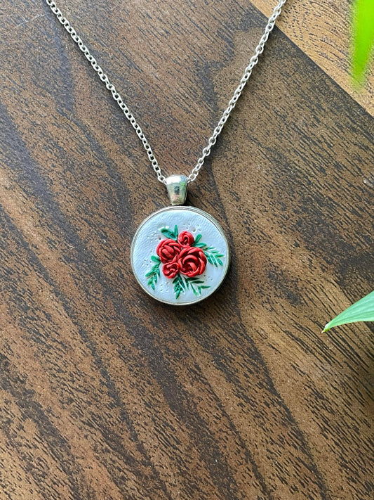 Hand Sculpted "Belle" Floral Necklace