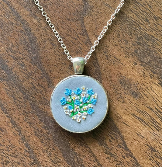 Hand Sculpted "Darla" Floral Bouquet Necklace