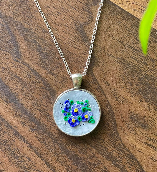 Hand Sculpted "Eloise" Floral Bouquet Necklace