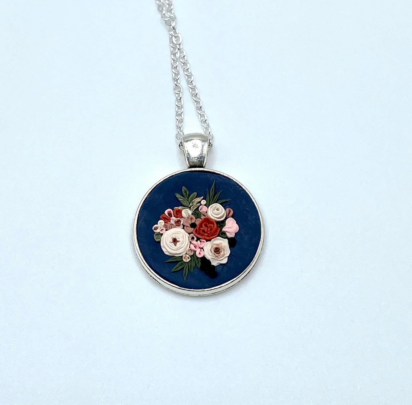 Hand Sculpted "Monique" Floral Bouquet Necklace