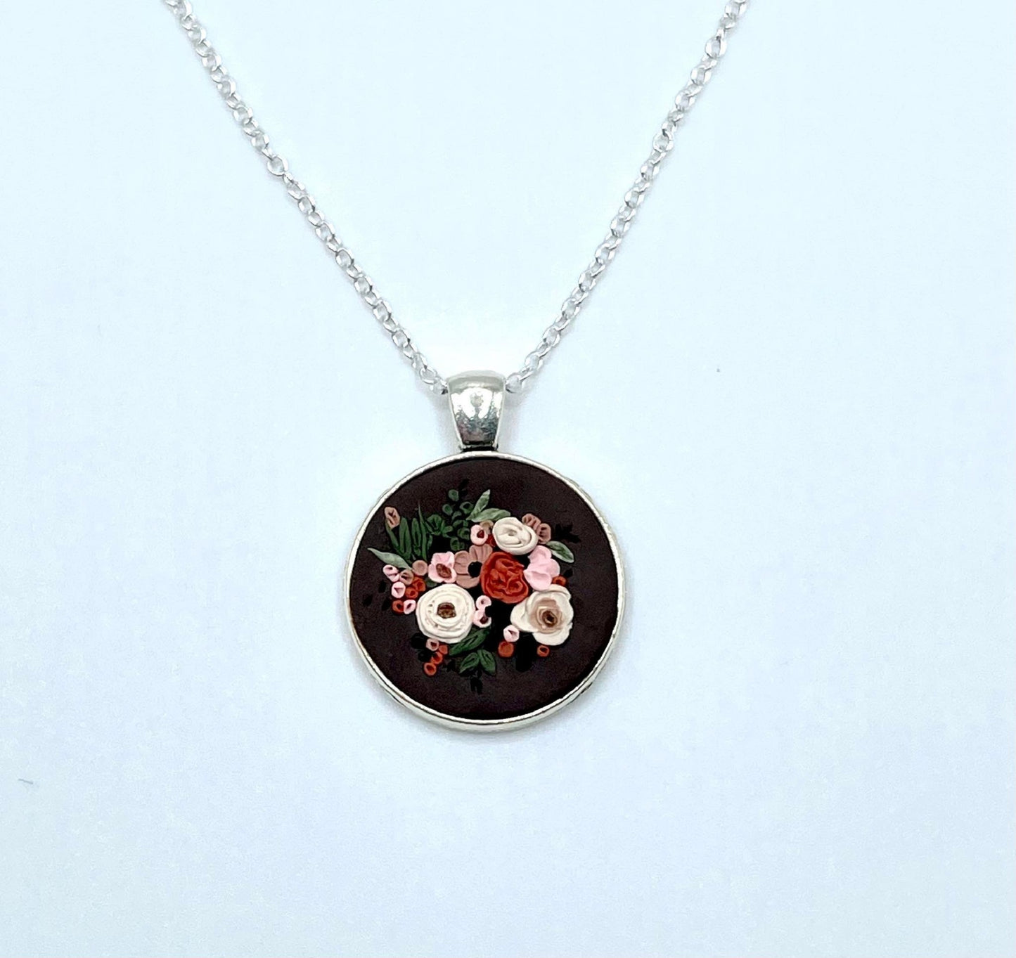 Hand Sculpted "Monique" Floral Bouquet Necklace