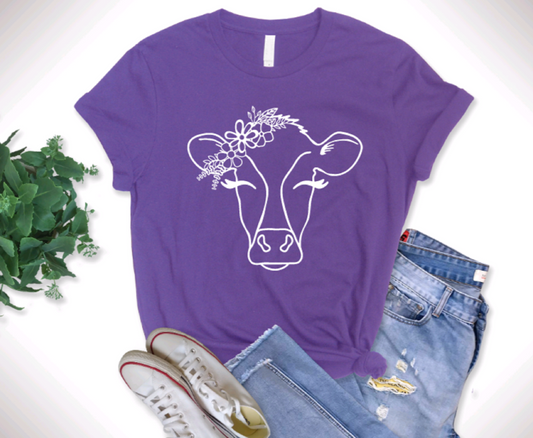 "Flower Cow Child" Tee