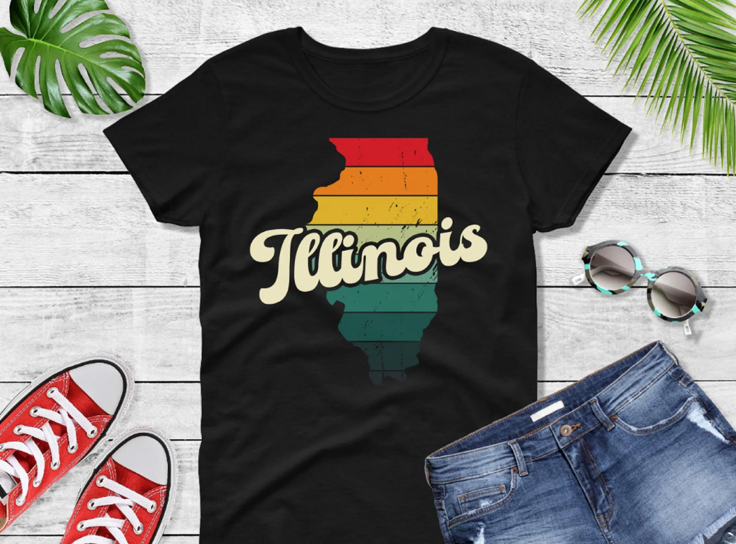 Comfort Colors® Illinois Retro Vintage Shirt, State of Illinois, Retro Vintage Illinois Tee, Cute Illinois TShirt