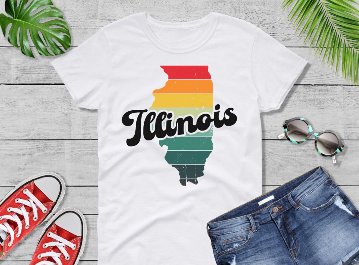 Comfort Colors® Illinois Retro Vintage Shirt, State of Illinois, Retro Vintage Illinois Tee, Cute Illinois TShirt