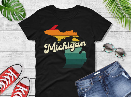 Comfort Colors® Michigan Retro Vintage Shirt, State of Michigan, Retro Vintage Michigan Tee, Cute Michigan TShirt