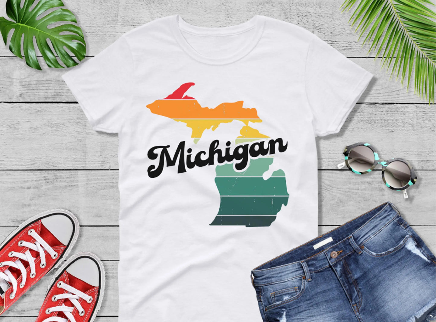 Comfort Colors® Michigan Retro Vintage Shirt, State of Michigan, Retro Vintage Michigan Tee, Cute Michigan TShirt