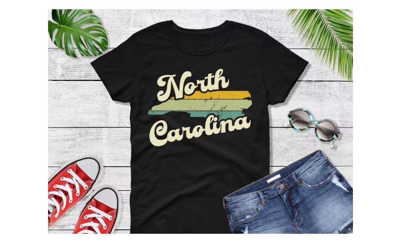 Comfort Colors® North Carolina Retro Vintage Shirt, State of North Carolina, Retro Vintage North Carolina Tee, Cute North Carolina TShirt