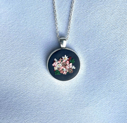 Hand Sculpted "Julie" Floral Bouquet Necklace