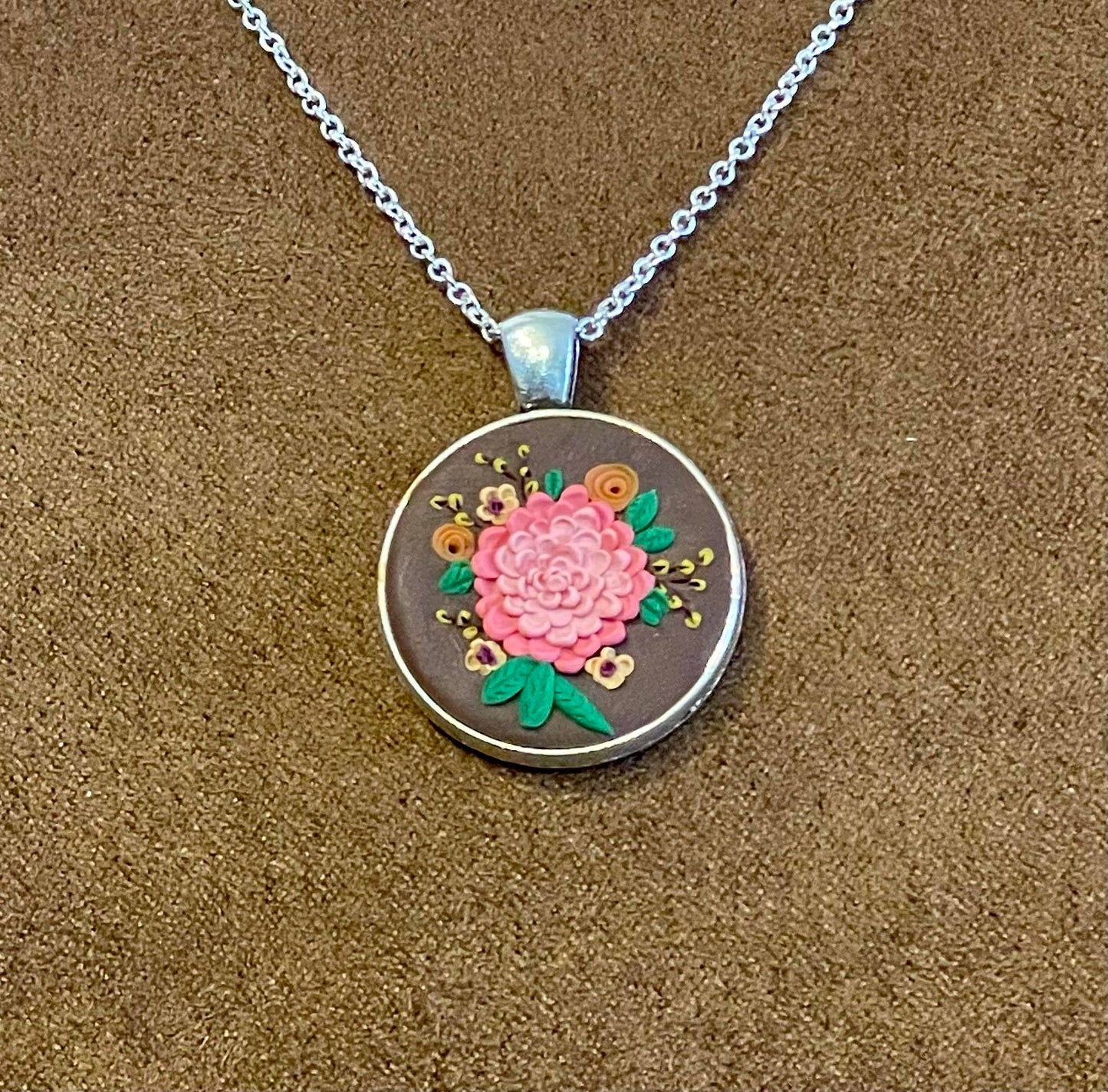 Hand Sculpted "Ruth" Floral Bouquet Necklace