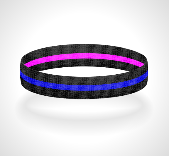 Reversible Thin Blue Line Wristband Bracelet - Pick a 2nd Thin Line Color