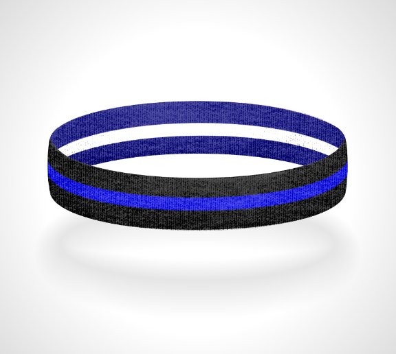 Reversible Thin Blue Line Wristband Bracelet - Pick a 2nd Thin Line Color