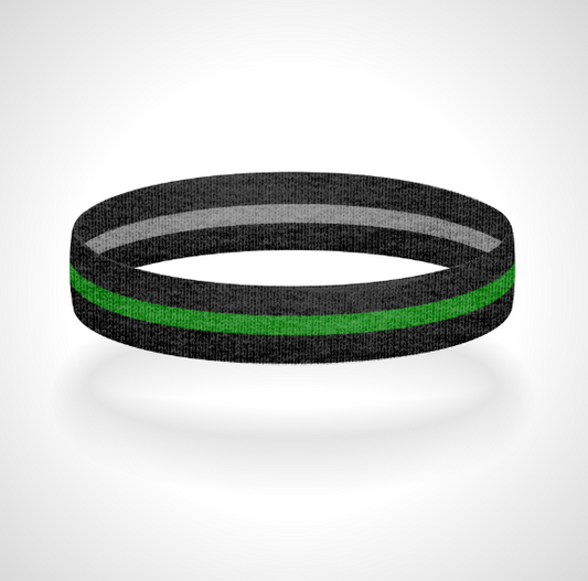 Reversible Thin Green Line Wristband Bracelet - Pick a 2nd Thin Line Color