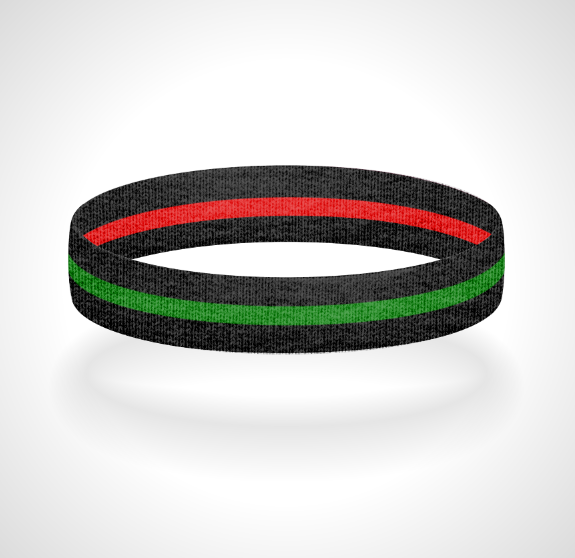 Reversible Thin Green Line Wristband Bracelet - Pick a 2nd Thin Line Color