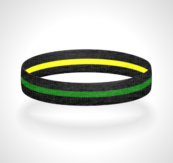 Reversible Thin Green Line Wristband Bracelet - Pick a 2nd Thin Line Color