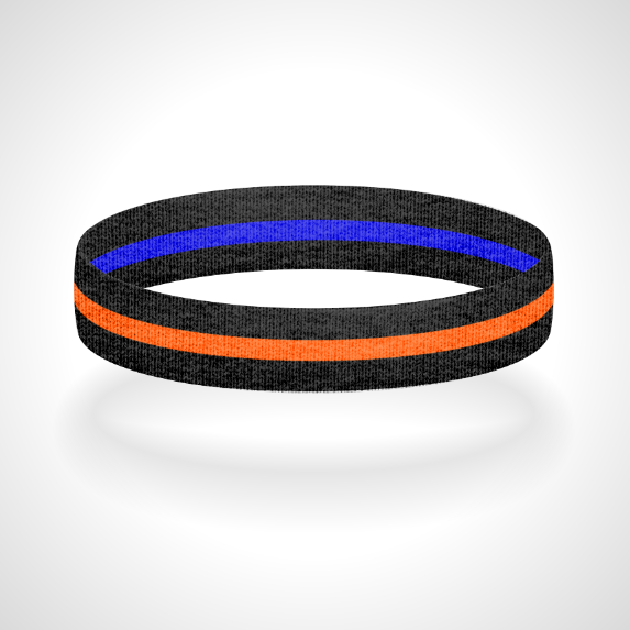 Reversible Thin Orange Line Wristband Bracelet - Pick a 2nd Thin Line Color