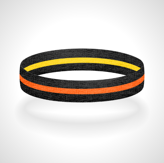 Reversible Thin Orange Line Wristband Bracelet - Pick a 2nd Thin Line Color