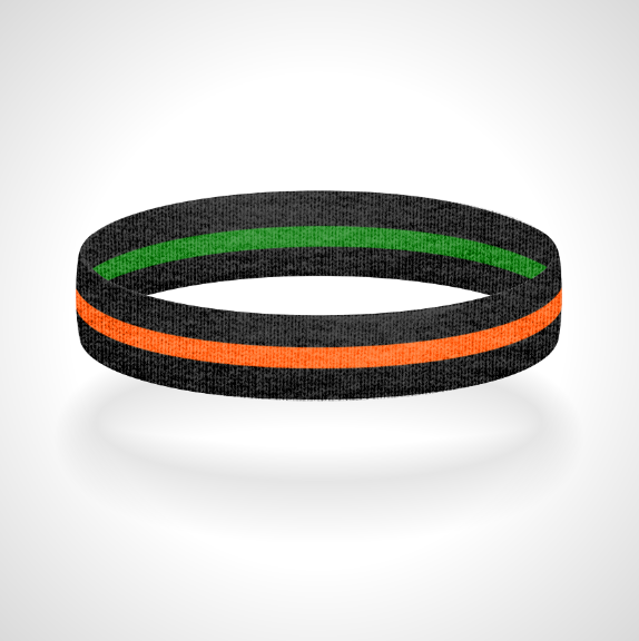 Reversible Thin Orange Line Wristband Bracelet - Pick a 2nd Thin Line Color