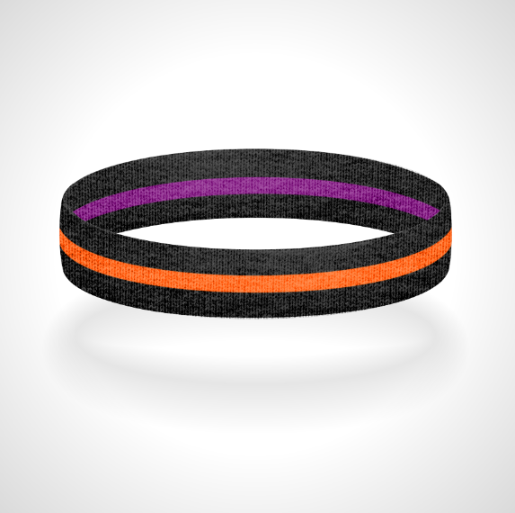 Reversible Thin Orange Line Wristband Bracelet - Pick a 2nd Thin Line Color