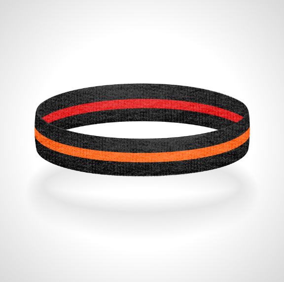 Reversible Thin Orange Line Wristband Bracelet - Pick a 2nd Thin Line Color