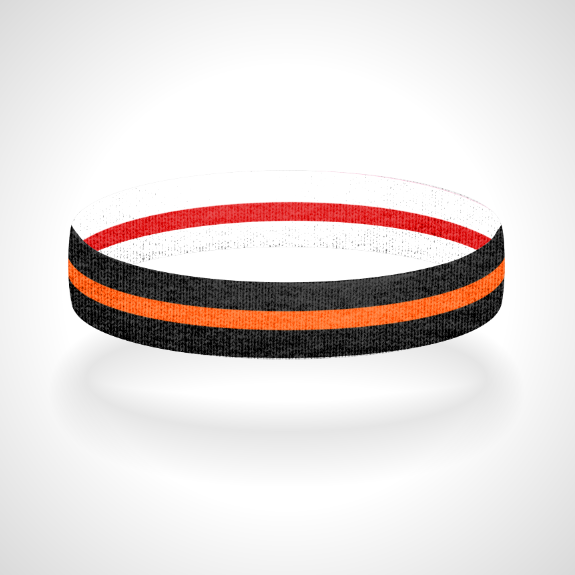 Reversible Thin Orange Line Wristband Bracelet - Pick a 2nd Thin Line Color