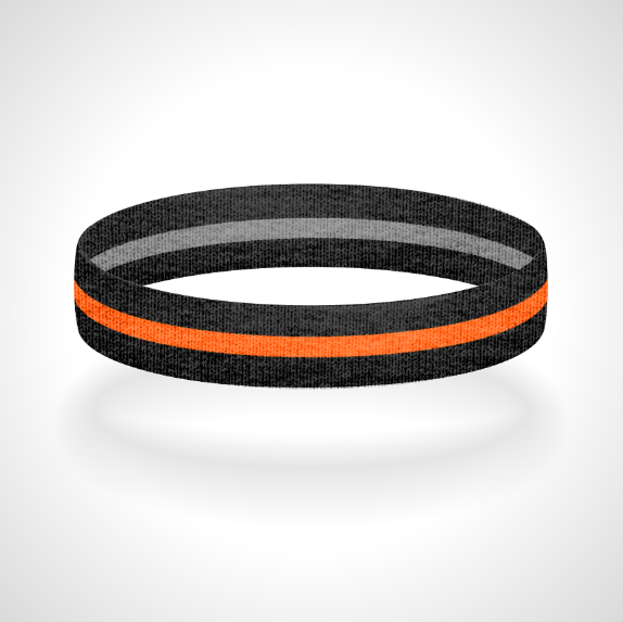 Reversible Thin Orange Line Wristband Bracelet - Pick a 2nd Thin Line Color