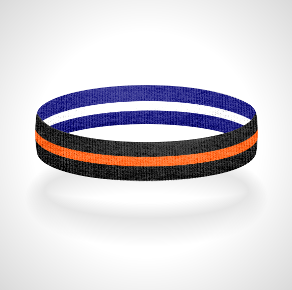 Reversible Thin Orange Line Wristband Bracelet - Pick a 2nd Thin Line Color