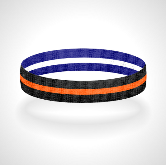 Reversible Thin Orange Line Wristband Bracelet - Pick a 2nd Thin Line Color