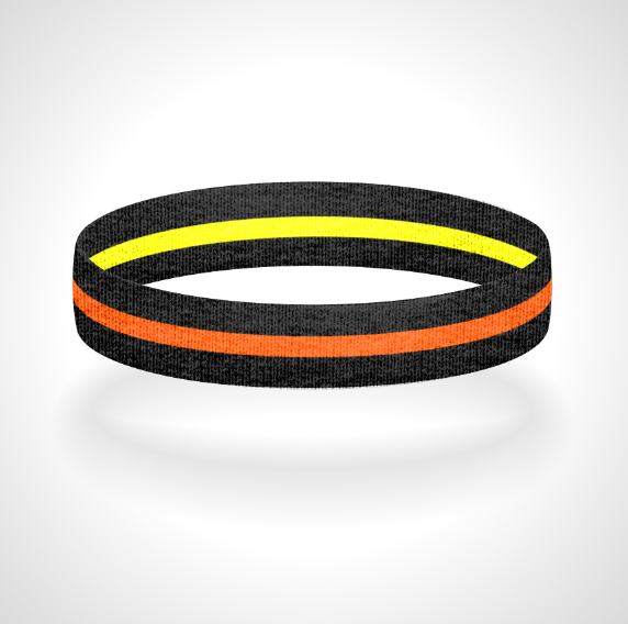 Reversible Thin Orange Line Wristband Bracelet - Pick a 2nd Thin Line Color