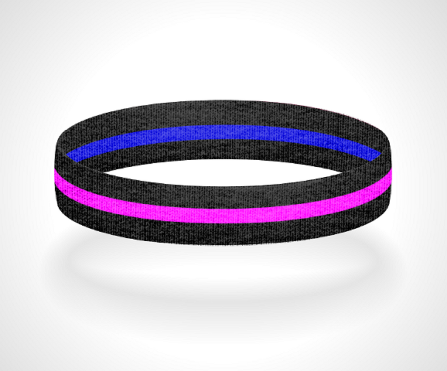 Reversible Thin Pink Line Wristband Bracelet - Pick a 2nd Thin Line Color