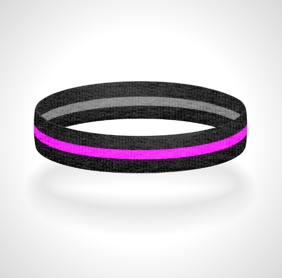 Reversible Thin Pink Line Wristband Bracelet - Pick a 2nd Thin Line Color