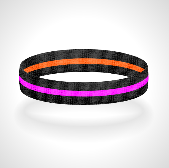 Reversible Thin Pink Line Wristband Bracelet - Pick a 2nd Thin Line Color