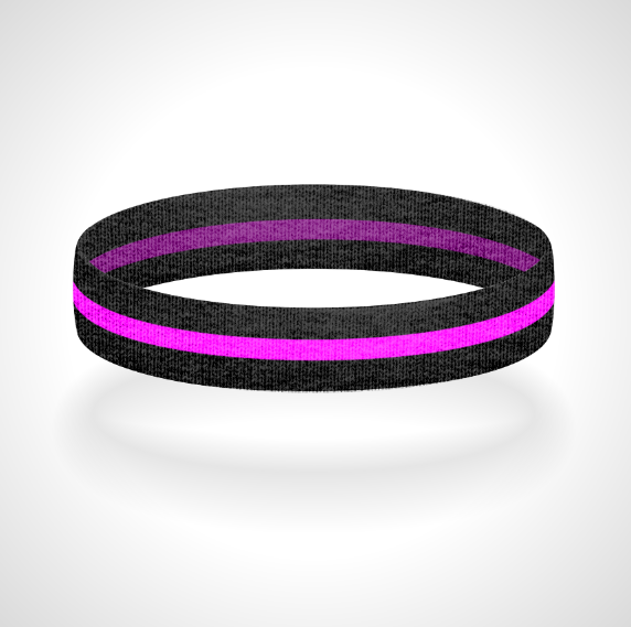 Reversible Thin Pink Line Wristband Bracelet - Pick a 2nd Thin Line Color