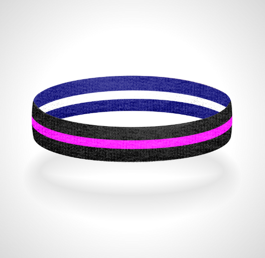 Reversible Thin Pink Line Wristband Bracelet - Pick a 2nd Thin Line Color