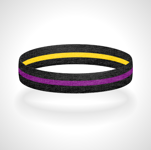 Reversible Thin Purple Line Wristband Bracelet - Pick a 2nd Thin Line Color