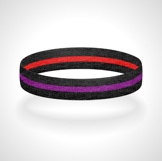 Reversible Thin Purple Line Wristband Bracelet - Pick a 2nd Thin Line Color