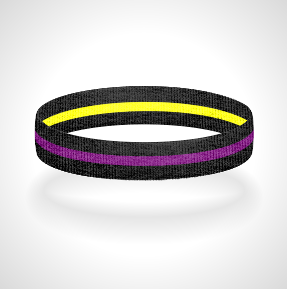 Reversible Thin Purple Line Wristband Bracelet - Pick a 2nd Thin Line Color
