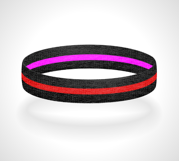 Reversible Thin Red Line Wristband Bracelet - Pick a 2nd Thin Line Color