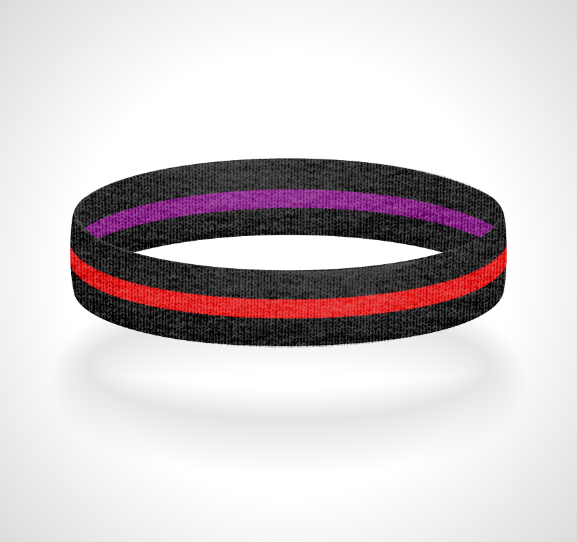 Reversible Thin Red Line Wristband Bracelet - Pick a 2nd Thin Line Color