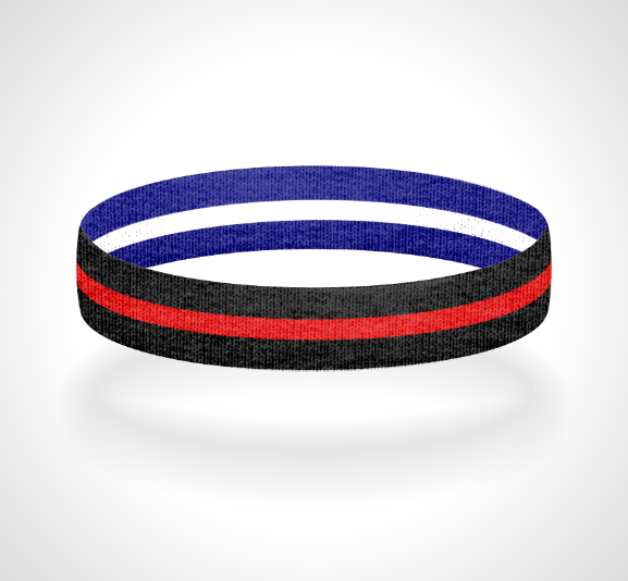 Reversible Thin Red Line Wristband Bracelet - Pick a 2nd Thin Line Color