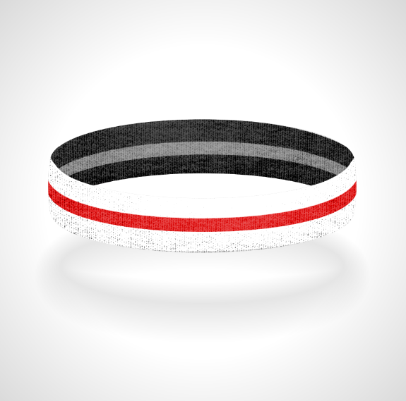 Reversible Thin Red Line White Background Wristband Bracelet - Pick a 2nd Thin Line Color