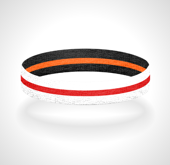 Reversible Thin Red Line White Background Wristband Bracelet - Pick a 2nd Thin Line Color