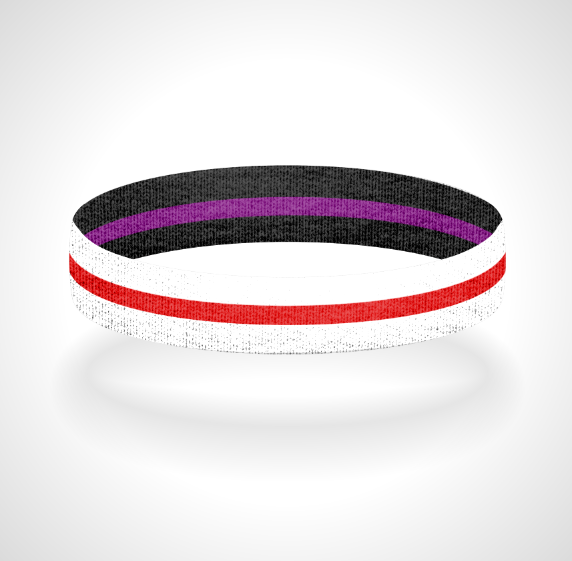 Reversible Thin Red Line White Background Wristband Bracelet - Pick a 2nd Thin Line Color