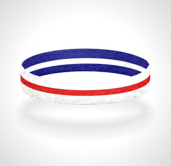 Reversible Thin Red Line White Background Wristband Bracelet - Pick a 2nd Thin Line Color