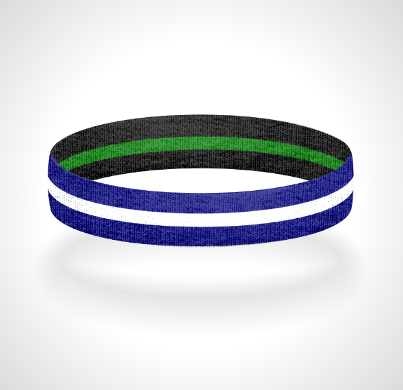 Reversible Thin White Line Wristband Bracelet - Pick a 2nd Thin Line Color