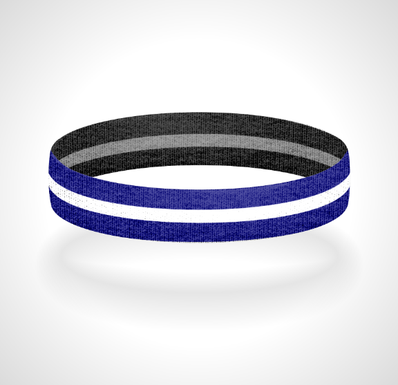 Reversible Thin White Line Wristband Bracelet - Pick a 2nd Thin Line Color