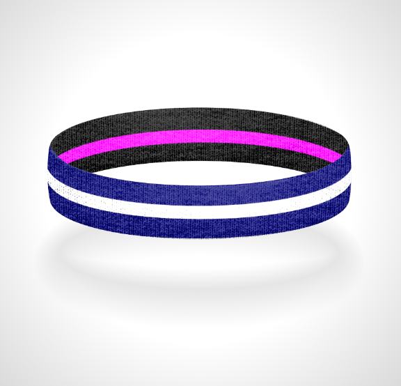 Reversible Thin White Line Wristband Bracelet - Pick a 2nd Thin Line Color