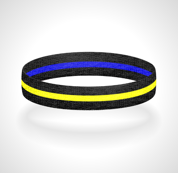 Reversible Thin Yellow Line Wristband Bracelet - Pick a 2nd Thin Line Color