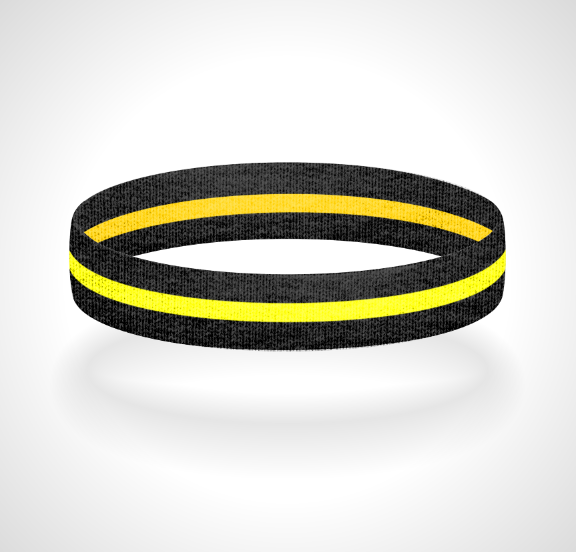 Reversible Thin Yellow Line Wristband Bracelet - Pick a 2nd Thin Line Color