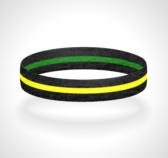 Reversible Thin Yellow Line Wristband Bracelet - Pick a 2nd Thin Line Color