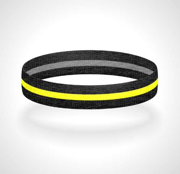 Reversible Thin Yellow Line Wristband Bracelet - Pick a 2nd Thin Line Color